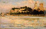 James Carroll Beckwith The Palace of the Popes and Pont d'Avignon painting
